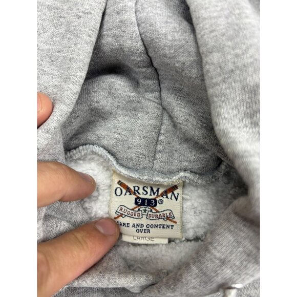 Willamette Hoodie Mens Large Gray Pullover Fleece Oarsman 913 College Spell Out - Picture 3 of 11